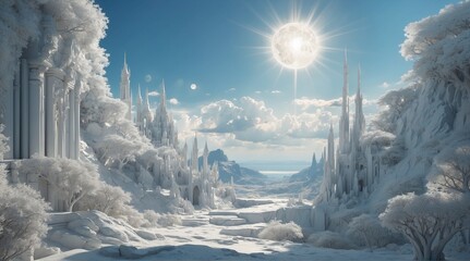 winter landscape with snow covered trees