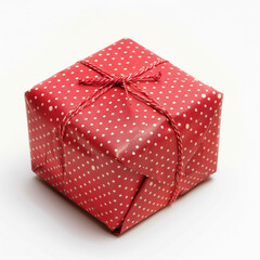 red gift box isolated on white background 