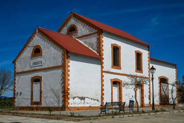 Railway history, Old railway station of Conquista, Cordoba, Andalusia, Spain
