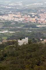 Fototapeta premium View of Buildings on the Hillside from the Moorish Castle in Sintra Portugal