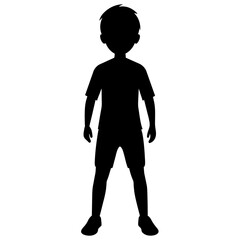 A Boy vector silhouette black color illustration