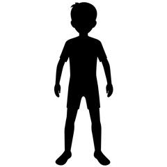 A Boy vector silhouette black color illustration