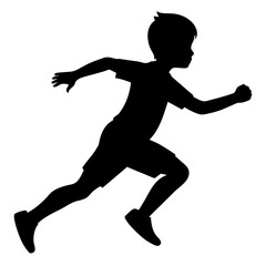 A Boy vector silhouette black color illustration (36)