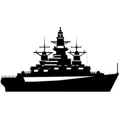 a large warship vector silhouette, black color silhouette © Dream Is Power
