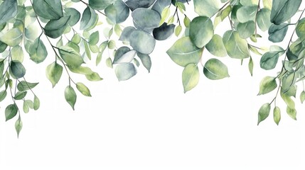 Watercolor illustration of leaves