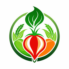 Fresh vegetables logo design, white background