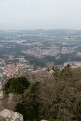 Obraz premium View from the Moorish Castle in Sintra Portugal