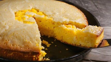 Broa de milho, a dense cornbread made with cornmeal and cheese