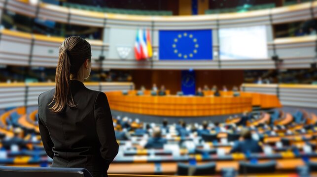 Female leaders at the European Union congress, championing change and representing diverse voices