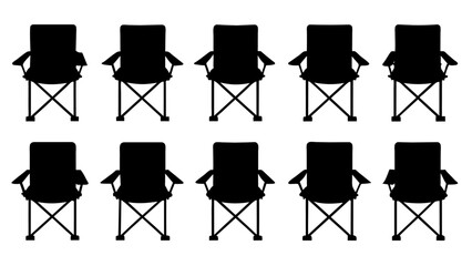 Fototapeta premium all kind different type of Set of camping chair vector silhouette