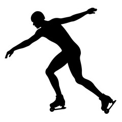athlete of skates vector silhouette, black color silhouette, white background
