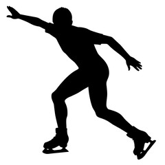 athlete of skates vector silhouette, black color silhouette, white background
