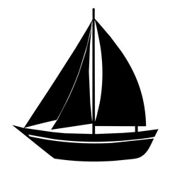 big sailboat ship vector silhouette, black color silhouette, white background (22)