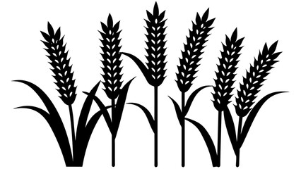 corn stalks and barley grain, bundled together in a versatile cornstalk silhouette collection