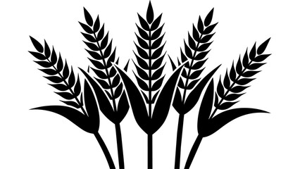 corn stalks and barley grain, bundled together in a versatile cornstalk silhouette collection