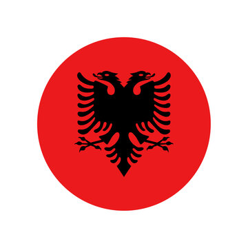 Round Albania flag icon