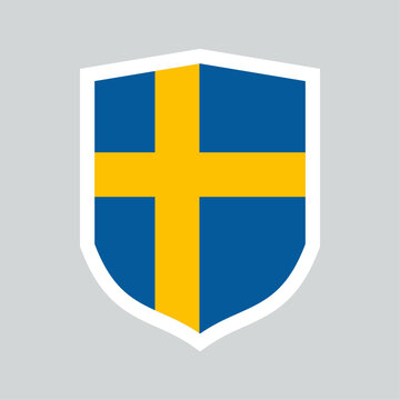 Sweden Flag in Shield Shape Frame