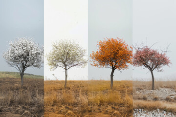 Four Seasons of a Lone Tree