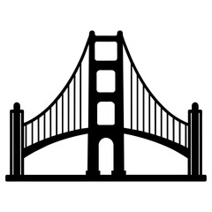 Golden Gate Bridge vector silhouette black color