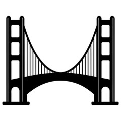 Obraz premium Golden Gate Bridge vector silhouette black color