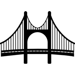 Golden Gate Bridge vector silhouette black color