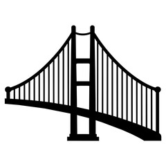 Golden Gate Bridge vector silhouette black color