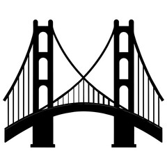 Golden Gate Bridge vector silhouette black color