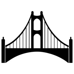 Golden Gate Bridge vector silhouette black color