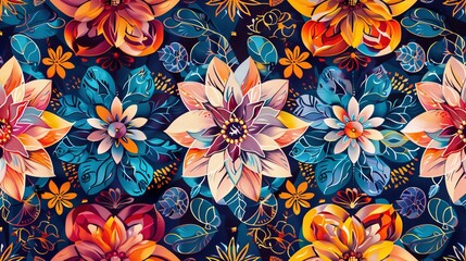 Elegant seamless patterns featuring intricate mosaic ornaments on fabric prints, showcasing a blend of beauty and craftsmanship.

