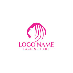 Woman beauty salon fashion template logo. Design in minimal style
