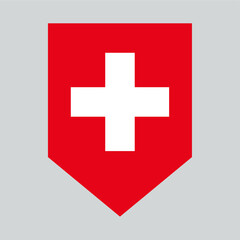 Obraz premium Switzerland Flag in Shield Shape Frame