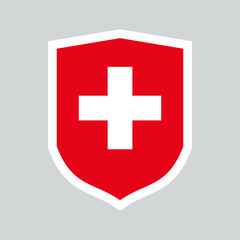 Switzerland Flag in Shield Shape Frame