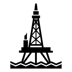 Oil rig icon, isolated on white background