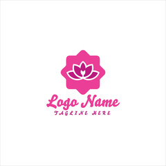 lotus flower beauty salon and hair treatment logo
