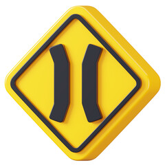 Bridge sign isolated. Traffic mandatory road sign board. 3D rendering