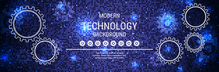 Modern technology style vector banner design template