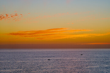 Colorful sunrise on the coast of Gran Canaria