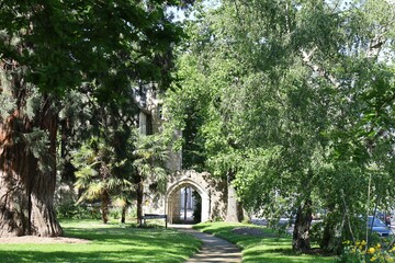 Le square Gambetta, parc public, ville de Châtellerault, département de la Vienne, France