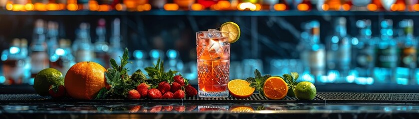 Refreshing summer cocktail with orange and grapefruit slices.