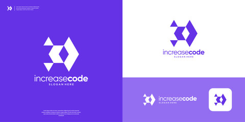 Geometric programing coding logo design inspiration.