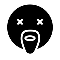 Naklejka premium emoji french beard Gliph Icon Design
