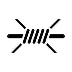Barbed Wire Gliph Icon Design