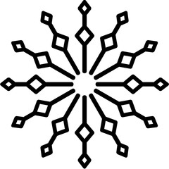 Snowflakes vector icons. Snow winter snowflakes template isolated on background. Outline vector graphics. Editable stroke.
