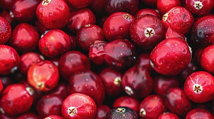   A heap of scarlet pomgranates, dotted with droplets of water