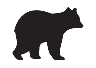 Bear vector silhouette, Grizzly bear or polar bear silhouette flat vector, animal silhouette