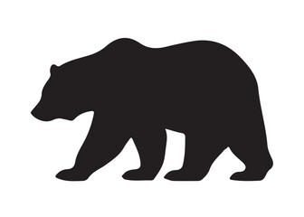 Bear vector silhouette, Grizzly bear or polar bear silhouette flat vector, animal silhouette