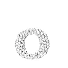 Obraz premium Symbol made of silver volleyballs. letter o