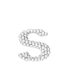 Symbol made of silver volleyballs. letter s