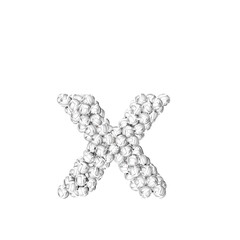 Symbol made of silver volleyballs. letter x