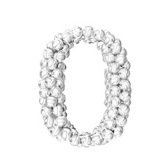 Symbol made of silver volleyballs. number 0